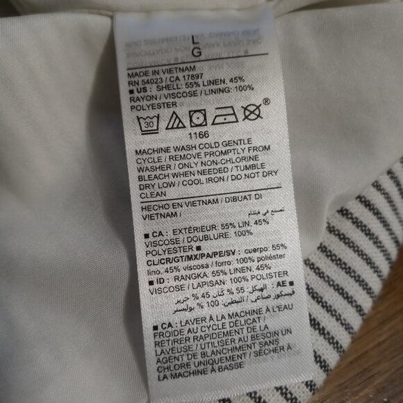 OLD NAVY striped double breasted linen blend blazer in charcoal stripe (L) - Picture 10 of 16